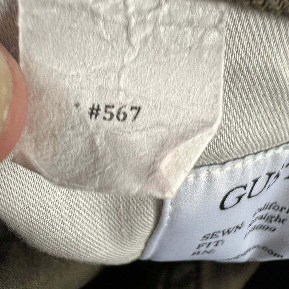 Gustin Jeans Men 28x32* 567 Slim Straight Army Green Faded Selvedge Denim Tag 31 - Picture 6 of 16